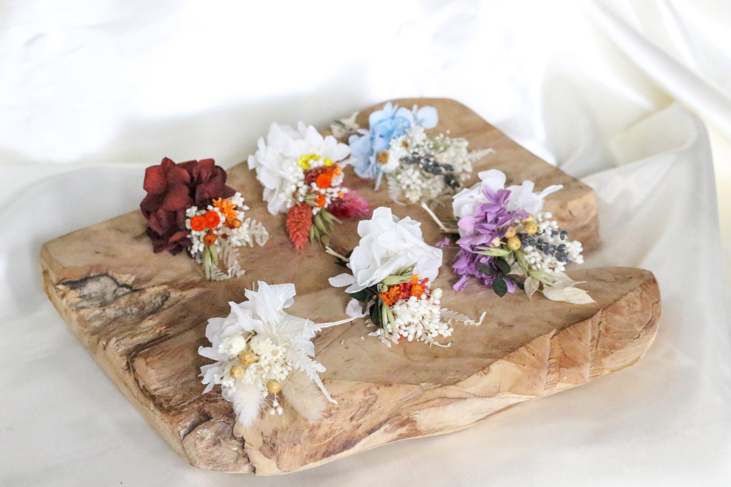 6 Stück Hochzeits-Knopflöcher für Braut und Bräutigam, verschiedene Farben für Boutonniere zur Hochzeit
