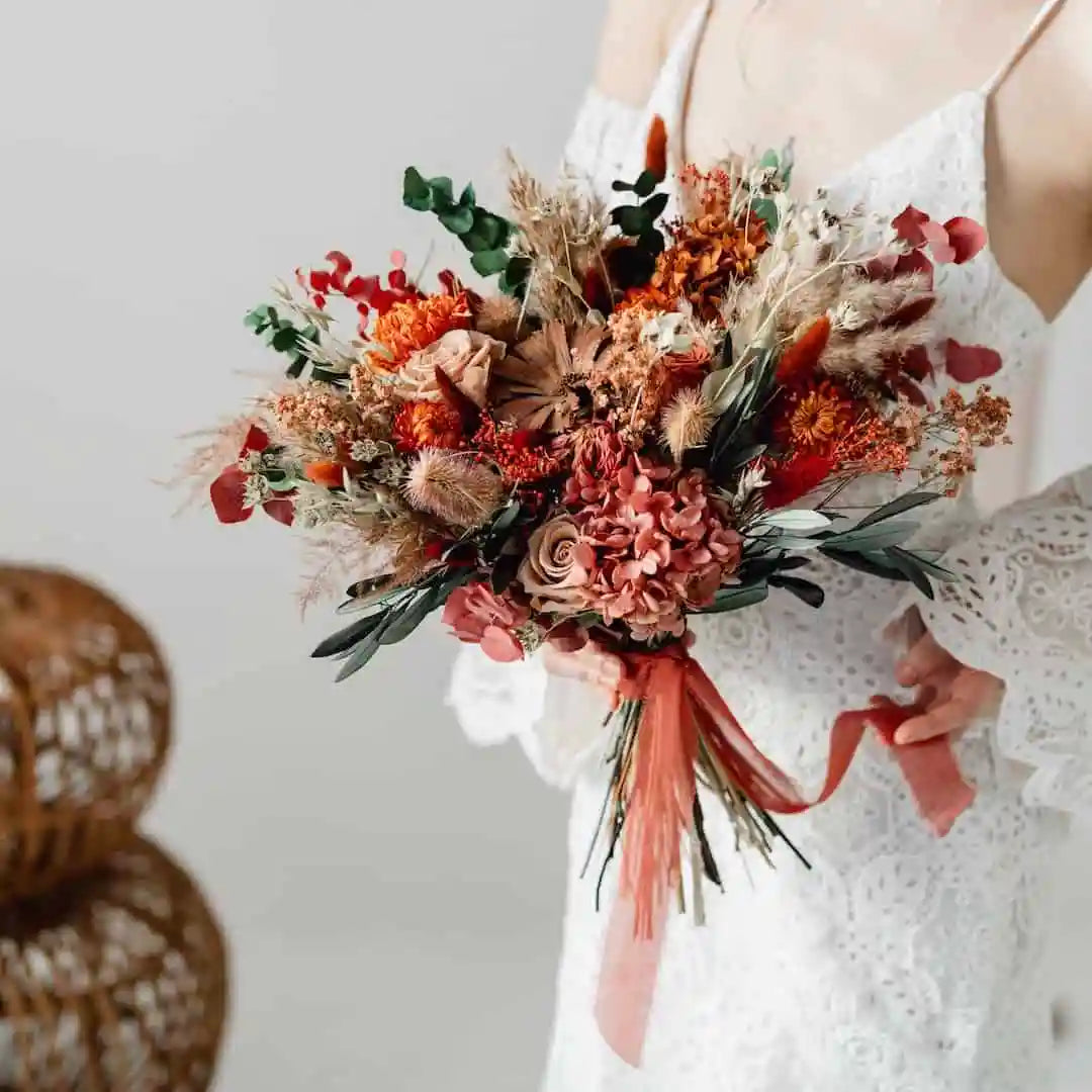 HARAN | Bohemian Preserved Flower Wedding Bridal Bouquet