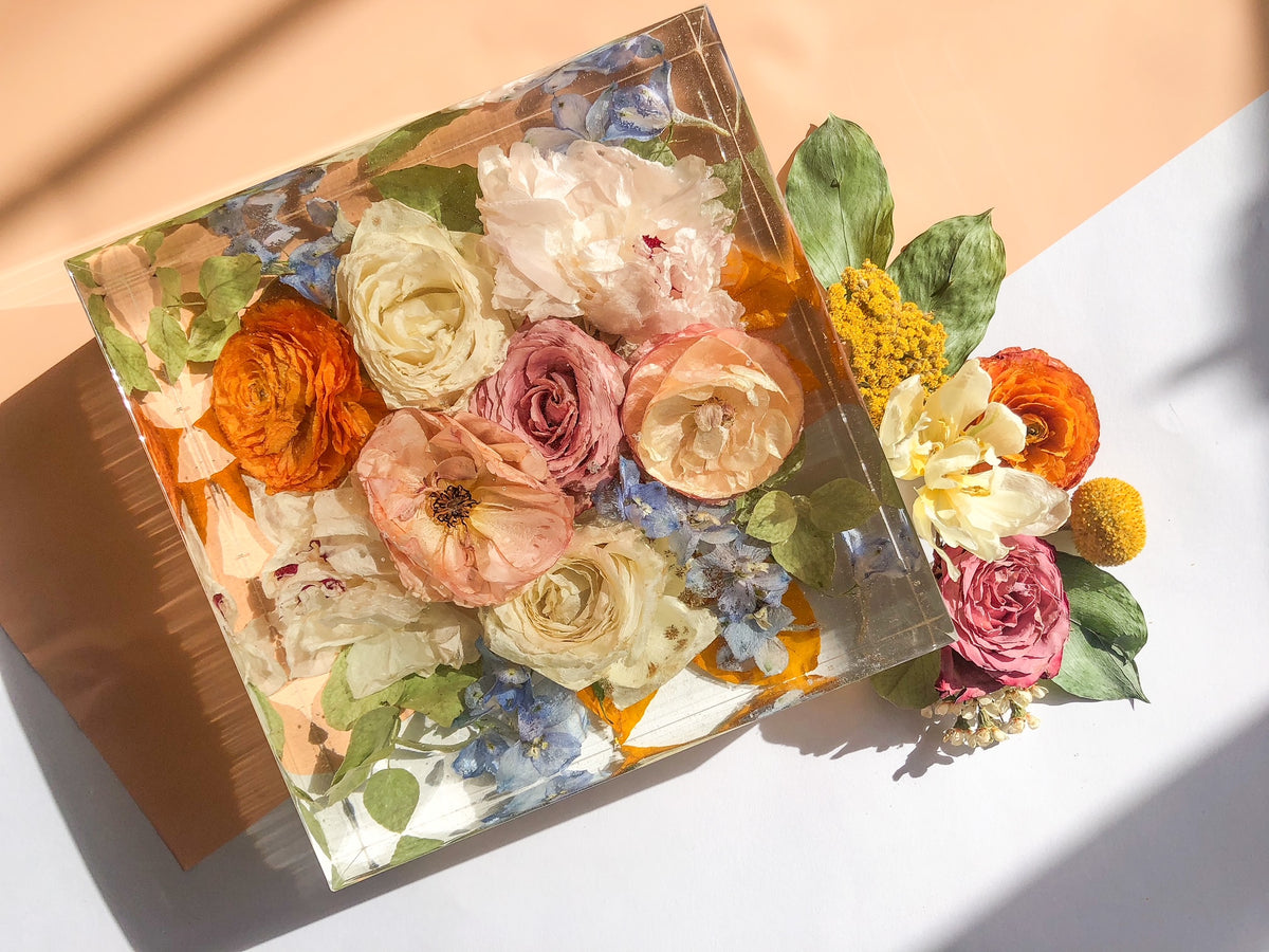 Bouquet de mariée sous résine — réservation