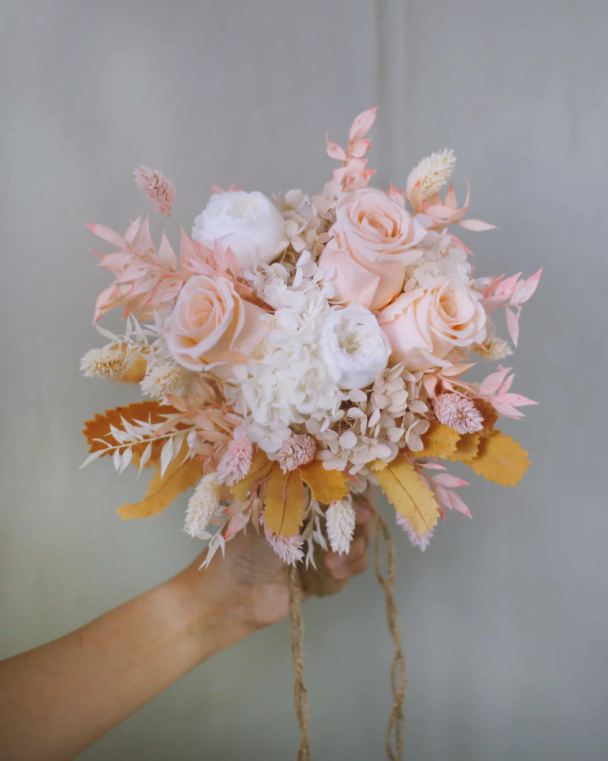 Bouquet de mariée pêche éternelle