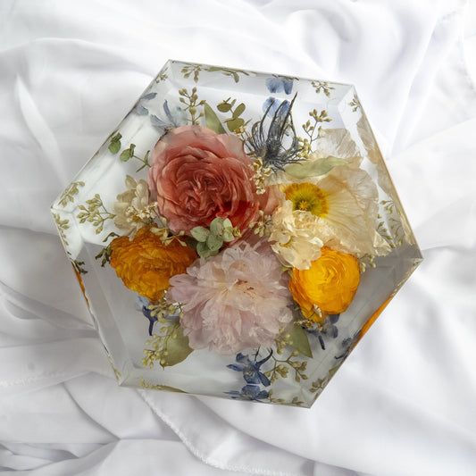 Bouquet de mariée sous résine — réservation