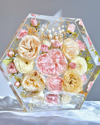 Bouquet de mariée sous résine — réservation
