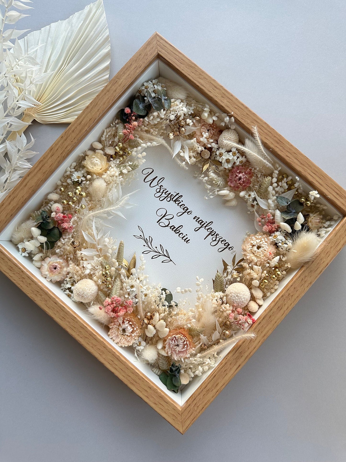 Combo cadre en bois floral préservé et atelier de cartes