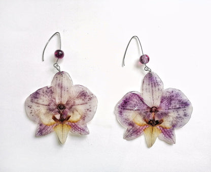 Classe de boucle d'oreille florale d'orchidée bricolage en résine