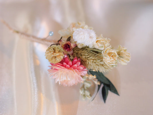 HANA-Hochzeitsknopfloch für Braut und Bräutigam, Boutonniere für die Hochzeit in rosa Farbe