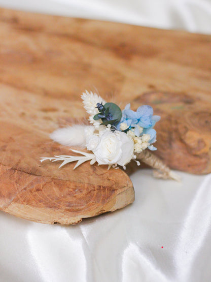 Boutonnière de mariage JASMINE pour la mariée et le marié, Boutonnière pour mariage en couleur crème et blanche