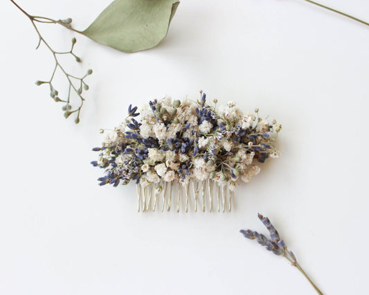 LAVENDER wedding haircomb for bridal, Peigne de mariee en Lavender couleur